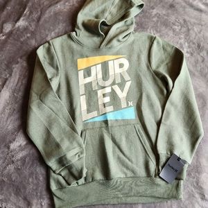 Boys Army Green Hurley Hoodie Sweatshirt - New with tags - Size L